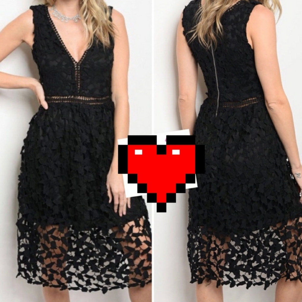 Fancy Black Lace Dress